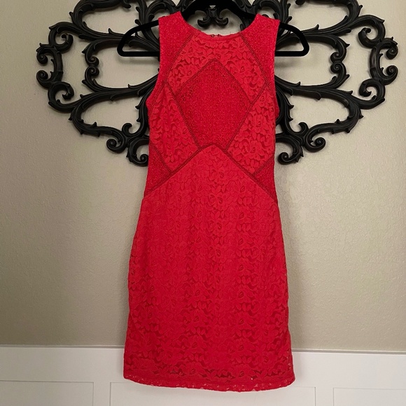 TOPSHOP Dress Red Lace Bodycon US 6 (Euro 38) - Picture 3 of 16